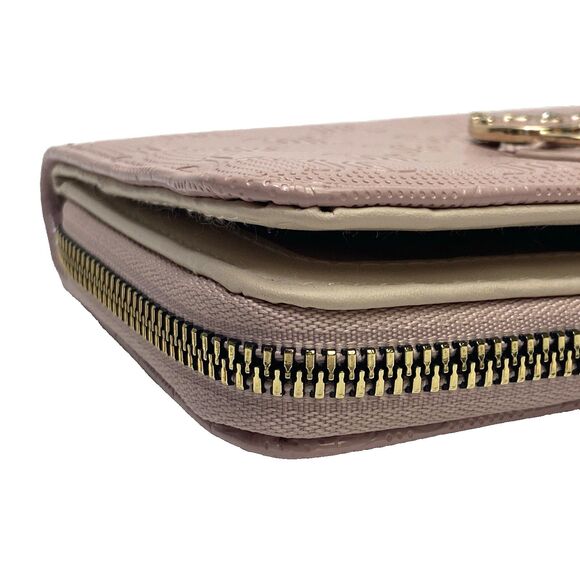 Juicy Couture Pink Zip Around Wallet Heart Charm Small Patent Logo Embossed Y2K - Picture 14 of 15